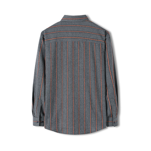 Camisa Rayada Manga Larga Estilo Hong Kong para Hombre - Image 7