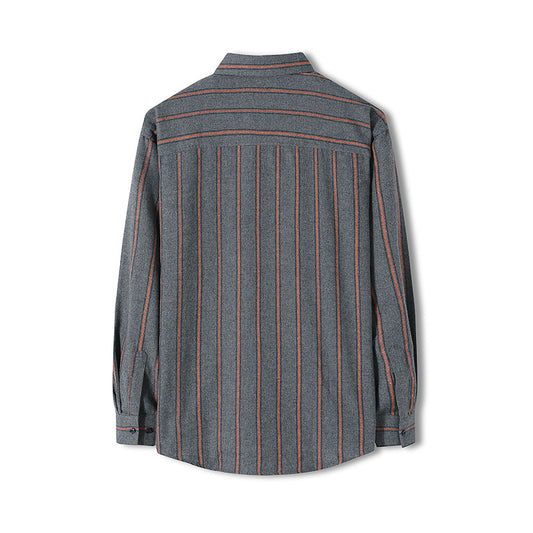 Camisa Rayada Manga Larga Estilo Hong Kong para Hombre - Image 2