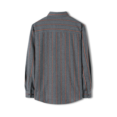 Camisa Rayada Manga Larga Estilo Hong Kong para Hombre - Image 2
