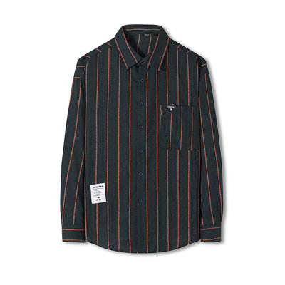 Camisa Rayada Manga Larga Estilo Hong Kong para Hombre - Image 3