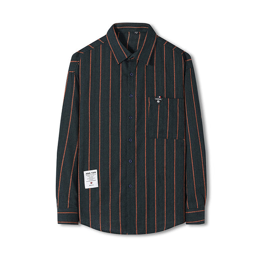 Camisa Rayada Manga Larga Estilo Hong Kong para Hombre - Image 3