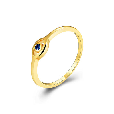 Anillo de Plata 925 con Baño de Oro 18K Ojo de Dios y Circonitas - Joya Nupcial Elegante para Mujer - Image 5