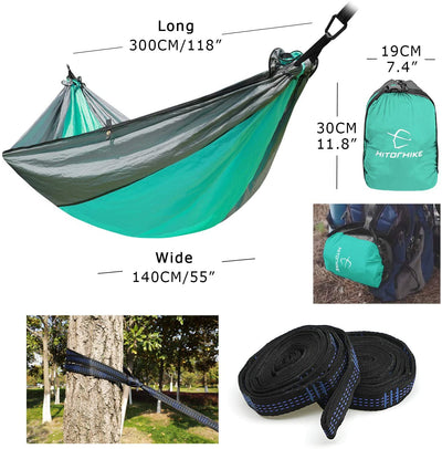 Hamaca de Camping Portátil - Hamaca Doble de Paracaídas para Aventuras al Aire Libre - Image 8