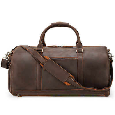 Bolsa de Viaje Retro Cuero Genuino Gran Capacidad Bandolera Hombre - Image 5