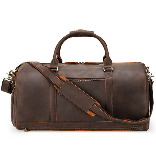 Bolsa de Viaje Retro Cuero Genuino Gran Capacidad Bandolera Hombre - Image 5