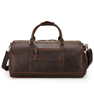 Bolsa de Viaje Retro Cuero Genuino Gran Capacidad Bandolera Hombre - Image 7