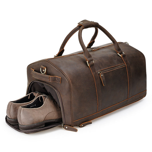 Bolsa de Viaje Retro Cuero Genuino Gran Capacidad Bandolera Hombre - Image 9