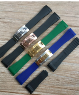 Correa de Silicona para Rolex Submariner Negro y Verde