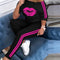 Conjunto Deportivo Estampado de Labios - Playera y Shorts