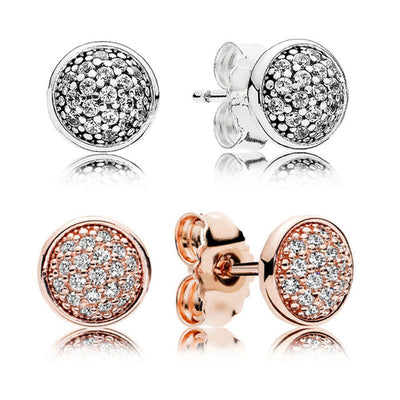 Aretes de Plata 925 Gota de Agua Oro Rosa - Diseño Minimalista Elegante