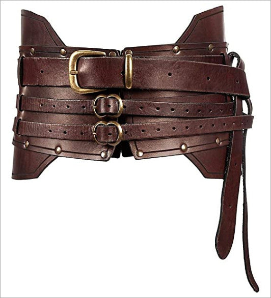 Protector de Cintura Medieval Guerrero Europeo en Cuero