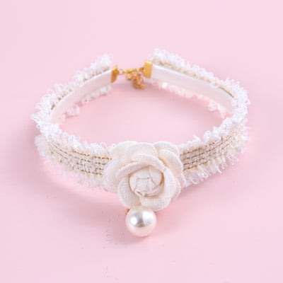Collar Ajustable Tejido a Mano para Gatos con Flor de Perla y Campana Aromática - Image 8