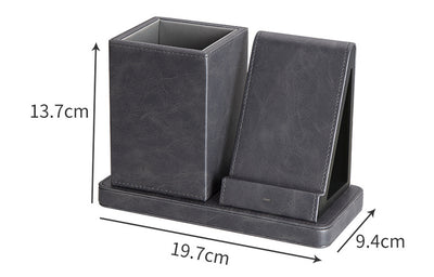Cargador Inalámbrico Vertical de Cuero Premium - Image 4