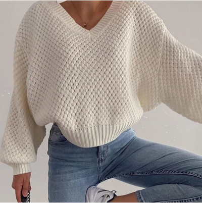 Blusa Suelta con Escote en V - Diseño Elegante y Cómodo