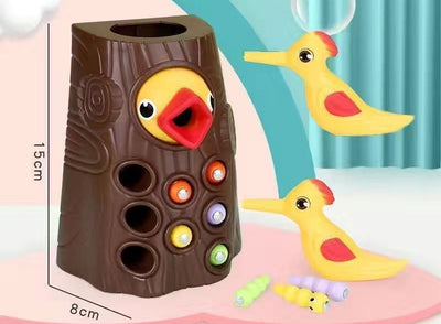 Juego Magnético Educativo Pájaro Carpintero - Alimentar Gusanos - Image 4