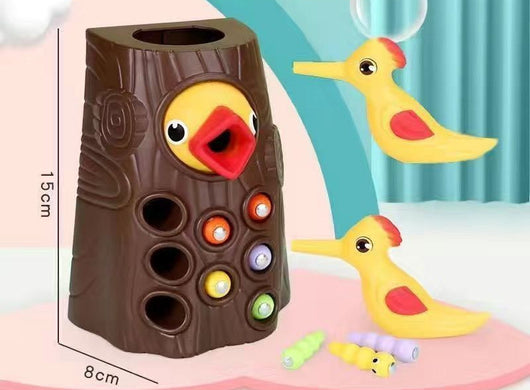 Juego Magnético Educativo Pájaro Carpintero - Alimentar Gusanos - Image 4