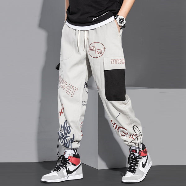 Pantalones Overol Autumn Tide Versión Coreana con Estampado Graffiti Cartoon