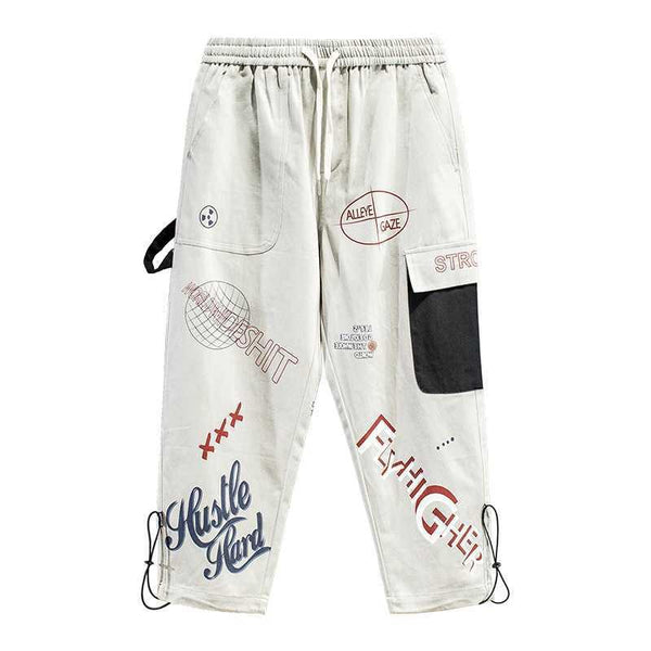Pantalones Overol Autumn Tide Versión Coreana con Estampado Graffiti Cartoon