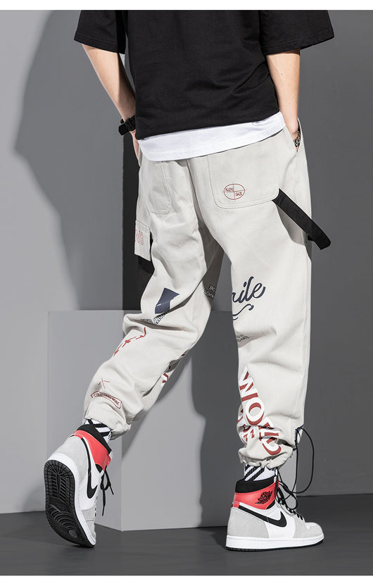 Pantalones Overol Autumn Tide Versión Coreana con Estampado Graffiti Cartoon - Image 5