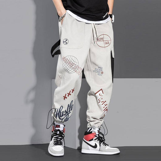 Pantalones Overol Autumn Tide Versión Coreana con Estampado Graffiti Cartoon - Image 4