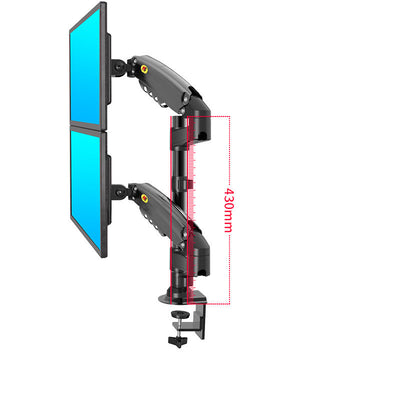 Soporte Dual para Monitor F80 - Elevador Telescópico Giratorio con Estante de Escritorio - Image 14