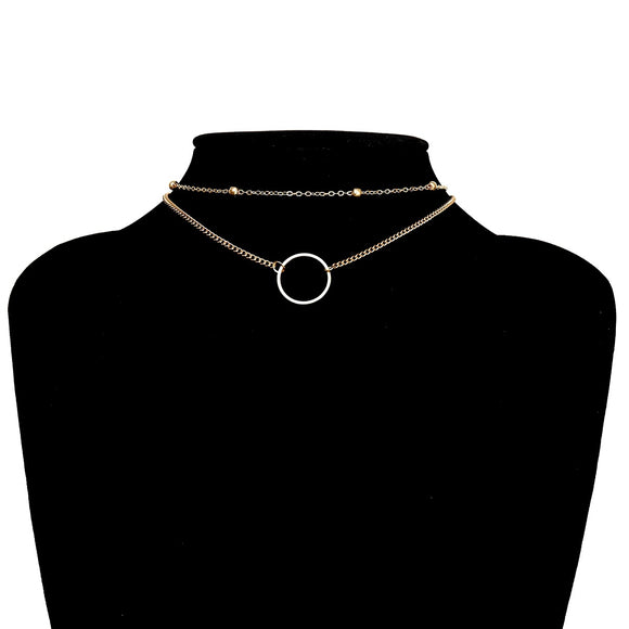 Collar Choker Dorado de Dos Capas - Joyería Moderna para Mujeres