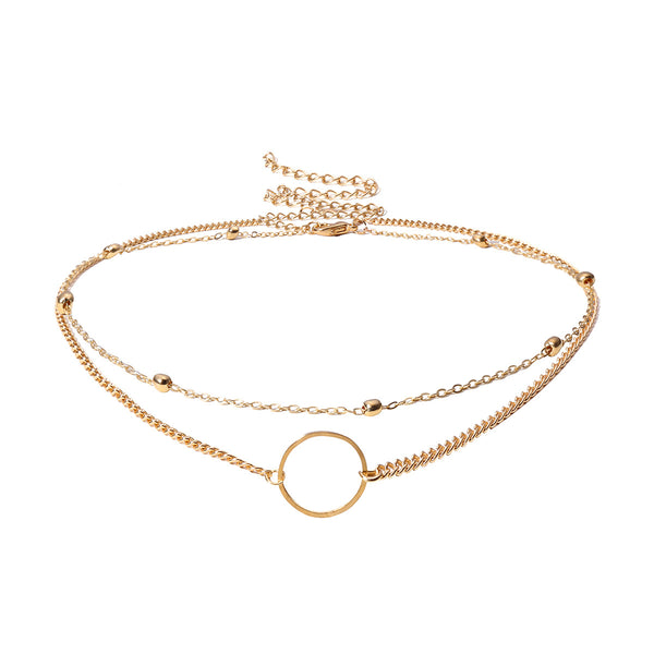 Collar Choker Dorado de Dos Capas - Joyería Moderna para Mujeres - Image 5