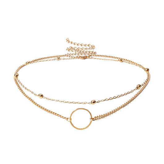Collar Choker Dorado de Dos Capas - Joyería Moderna para Mujeres - Image 5