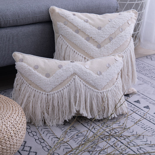 Funda de Cojín Bohemio con Borlas Elegantes 45x45cm y 30x50cm - Image 4