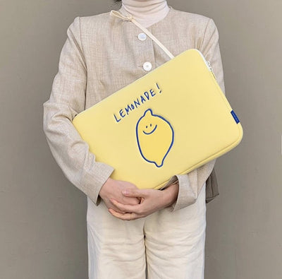 Bolsa para Tablet y Laptop con Diseño Coreano Bordado de Limón - Image 10
