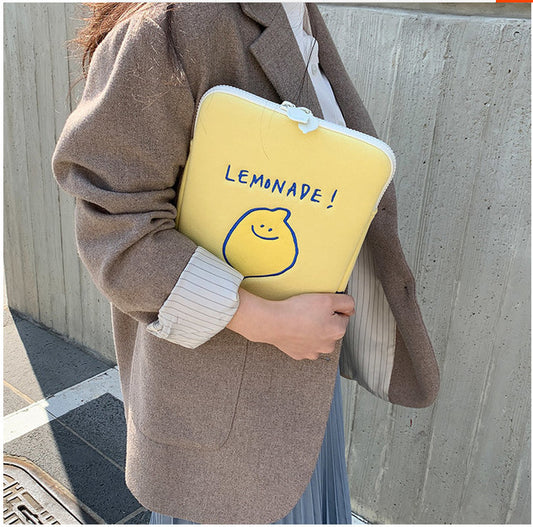 Bolsa para Tablet y Laptop con Diseño Coreano Bordado de Limón - Image 2