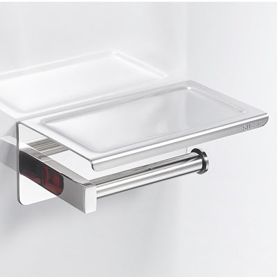 Portarrollos de Acero Inoxidable 304 con Soporte para Celular - Organizador de Baño Multifuncional - Image 9
