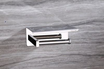 Portarrollos de Acero Inoxidable 304 con Soporte para Celular - Organizador de Baño Multifuncional - Image 4