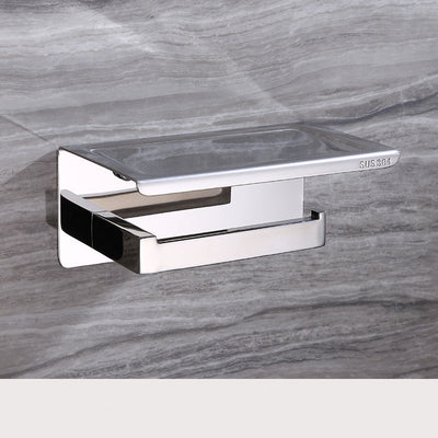 Portarrollos de Acero Inoxidable 304 con Soporte para Celular - Organizador de Baño Multifuncional - Image 2
