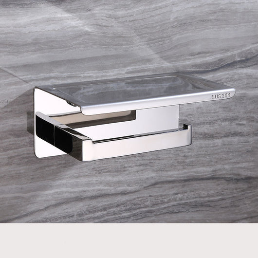 Portarrollos de Acero Inoxidable 304 con Soporte para Celular - Organizador de Baño Multifuncional - Image 2