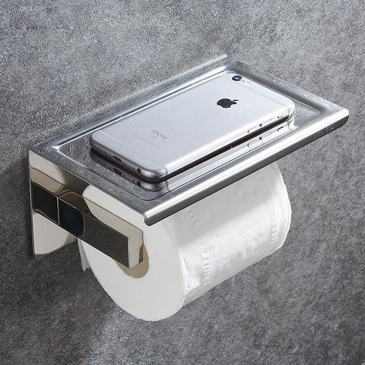 Portarrollos de Acero Inoxidable 304 con Soporte para Celular - Organizador de Baño Multifuncional - Image 3