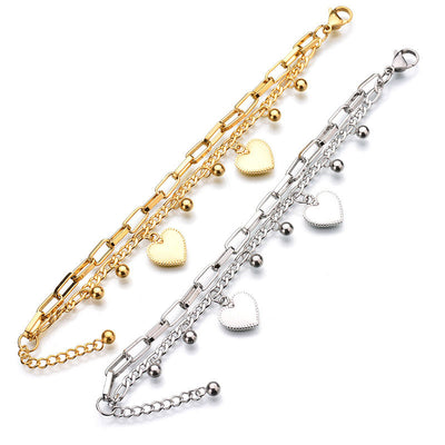 Pulsera de Acero Inoxidable para Mujer - Regalo de Pareja con Corazón - Image 9