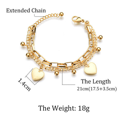 Pulsera de Acero Inoxidable para Mujer - Regalo de Pareja con Corazón - Image 4