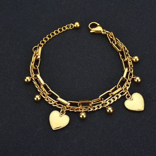 Pulsera de Acero Inoxidable para Mujer - Regalo de Pareja con Corazón - Image 2