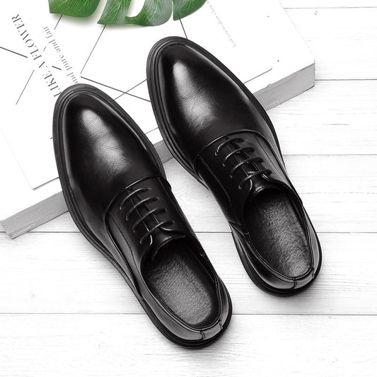 Zapatos de Cuero Coreanos con Suela Gruesa para Jóvenes
