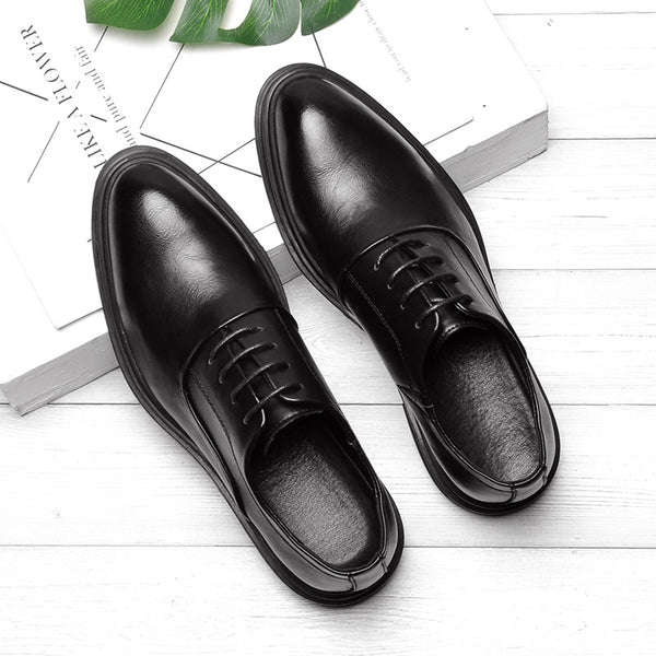 Zapatos de Cuero Coreanos con Suela Gruesa para Jóvenes