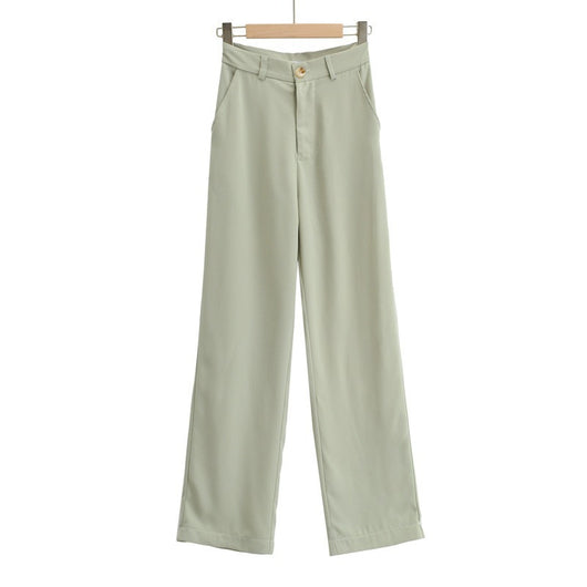 Pantalones de Cintura Alta Pierna Ancha Estilo Europeo Casual - Image 8