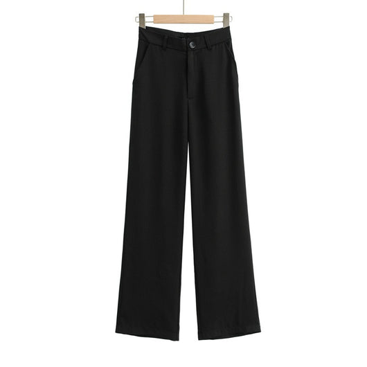 Pantalones de Cintura Alta Pierna Ancha Estilo Europeo Casual - Image 4