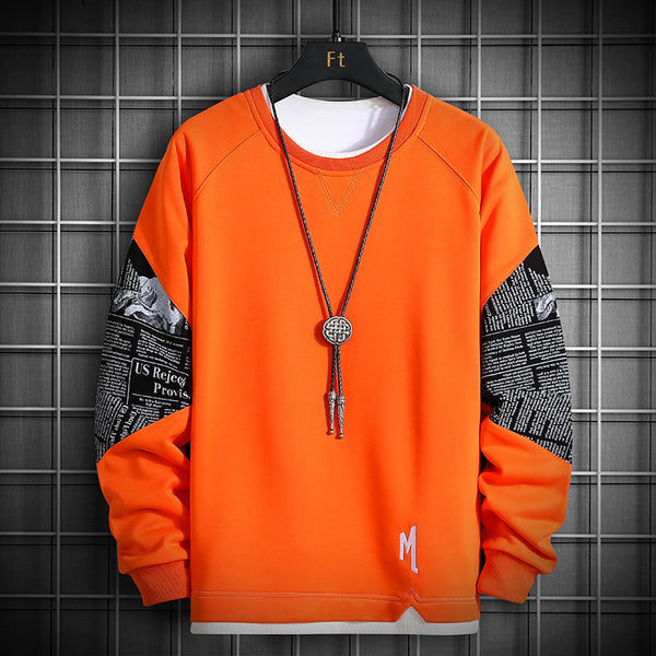 Camiseta Manga Larga Cuello Redondo Básica Versátil para Hombre