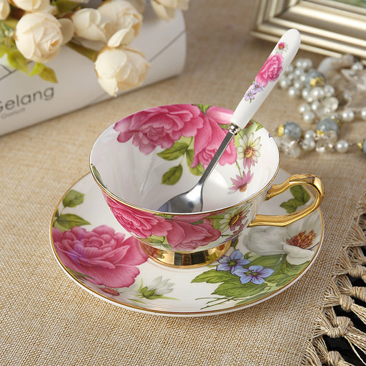 Juego de Tazas para Té en Pareja - Taza de Té Negro con Plato y Cuchara - Image 9