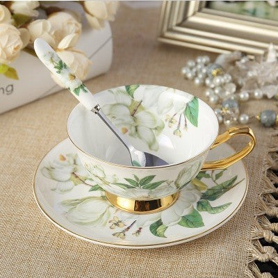 Juego de Tazas para Té en Pareja - Taza de Té Negro con Plato y Cuchara - Image 2