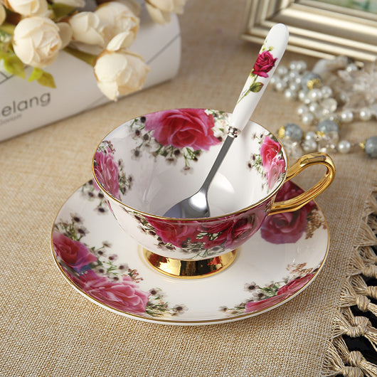 Juego de Tazas para Té en Pareja - Taza de Té Negro con Plato y Cuchara - Image 4