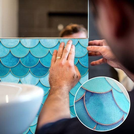 Adhesivo de Pared con Patrón de Escamas de Pez - Mosaico Autoadhesivo - Image 5