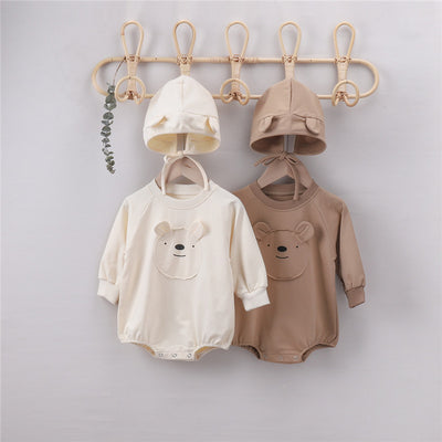 Pijama Enterizo con Capucha Osito de Algodón para Bebé - Image 4