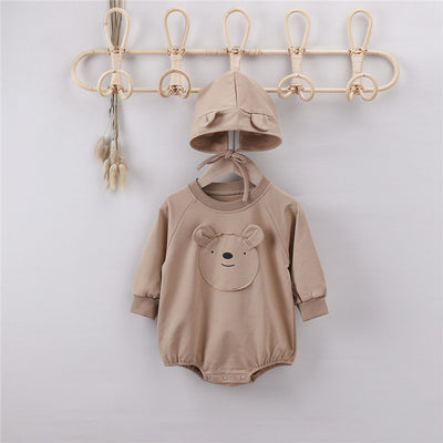 Pijama Enterizo con Capucha Osito de Algodón para Bebé - Image 3
